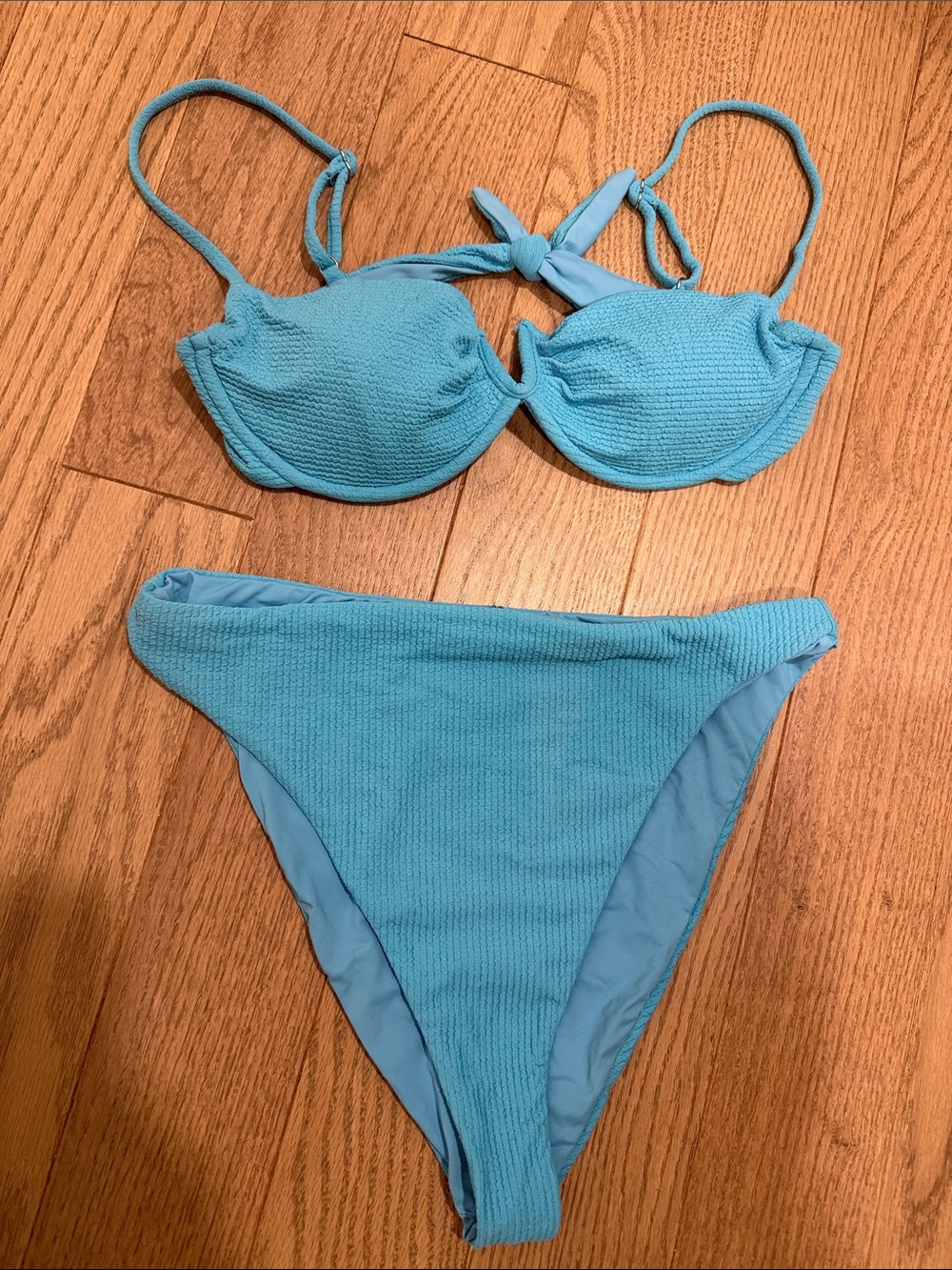 Dippin' Daisy's Light Blue Textured Bikini Set